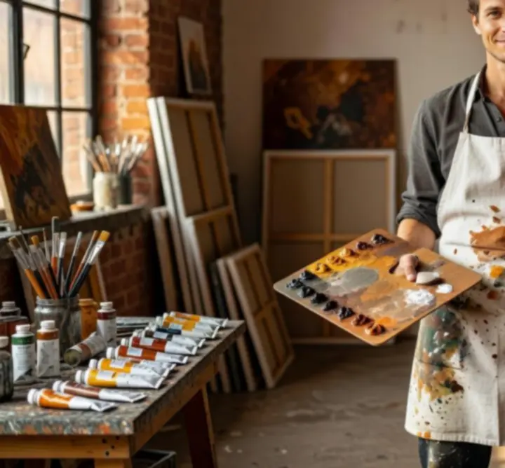 Portret artysty w studiu