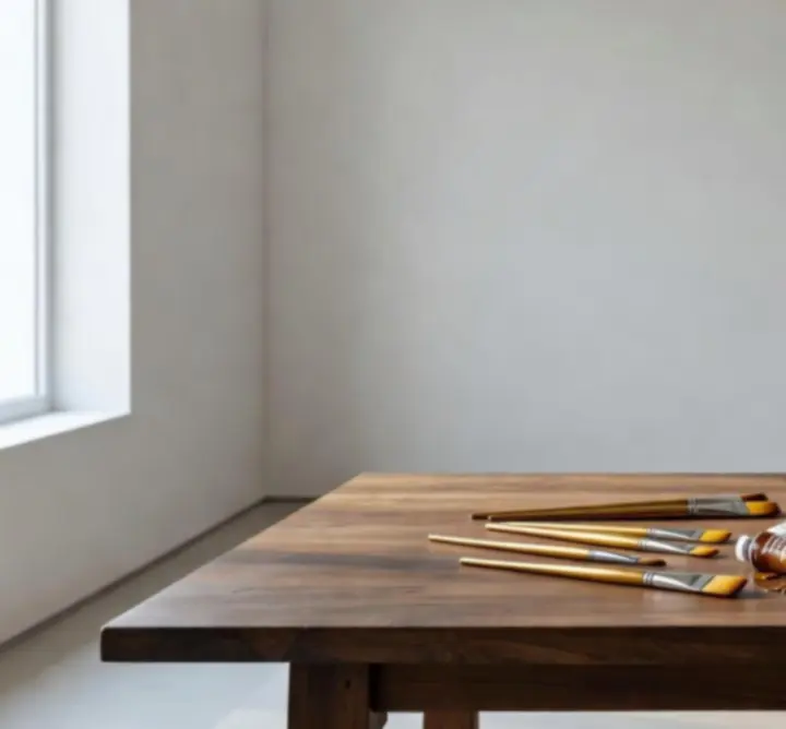 Pracownia artystyczna z materiałami malarskimi