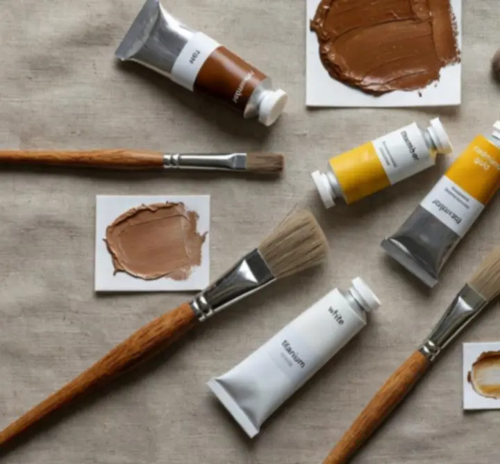 Kuracja i selekcja materiałów artystycznych na stole warsztatowym